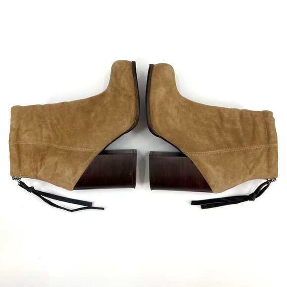 Jeffrey Campbell Rumble Tan Suede Chunky Heel Bootie Ankle Boot - Picture 4 of 14